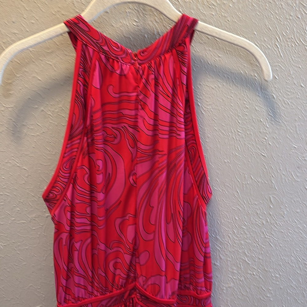 Michael Kors Cynthia Pink Paisley Halter Maxi Dress Women’s Size Medium - Picture 10 of 11